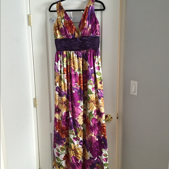 Scala prom dress. Multicolor floral. Size 14. - Picture 1 of 7